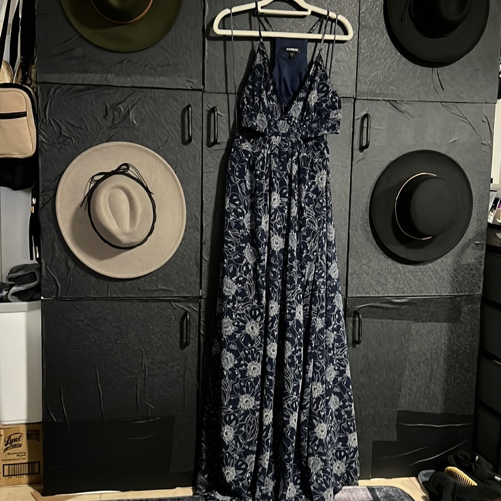 Express floral cutout maxi dress